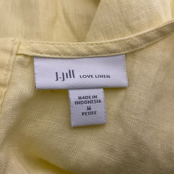 J. Jill Love Linen Sleeveless Shift Dress Yellow Size MP (Petite Medium) - Picture 4 of 8